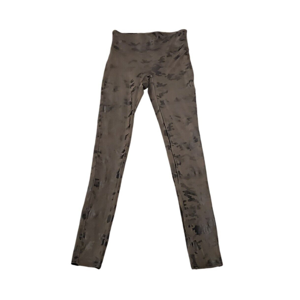 SPANX Camo Print Leggings Green Stretch Activewear Workout Yoga Women Size Small